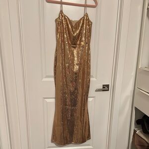 Gold Sequin Evening Gown